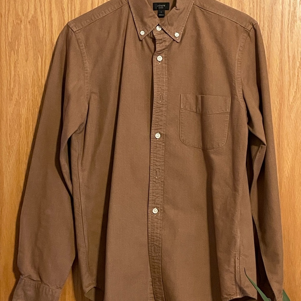 Men’s J. Crew Casual Brown Button-Down Oxford Shirt